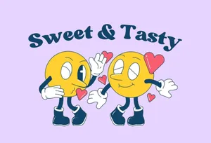 Sweet Tasty Retro Cartoon Characters Wallpaper