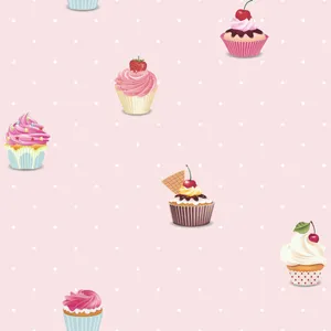 Sweet Treat - Pink Cupcakes Wallpaper