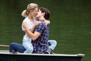 Sweet Woman Kissing Her Man's Lips Wallpaper