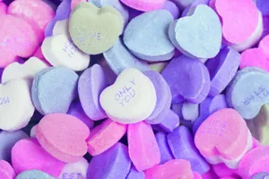 Sweetest Day Candy Hearts Background Wallpaper