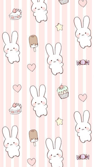 Sweets And White Rabbits Wallpaper