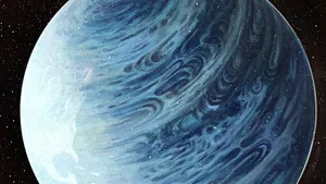 Swirling Blue Planet Artwork Wallpaper