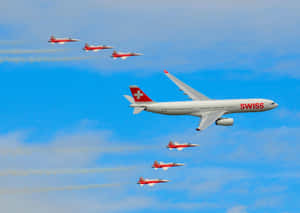 Swiss Airbusand Jet Formation Flight Wallpaper