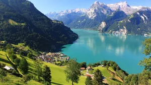 Swiss Alps Blue Lake Wallpaper