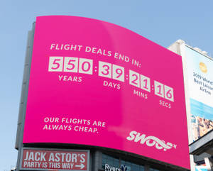 Swoop Airlines Flight Promo Ad Wallpaper