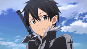 Sword Art Online's Kazuto Kirigaya In Action Wallpaper