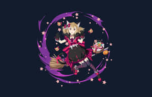 Sword Art Online's Silica Posing With Her Dragon Pina Wallpaper