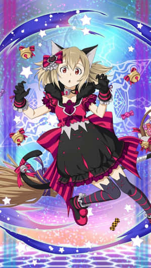 Sword Art Online's Silica With Her Feathery Dragon Companion, Pina Wallpaper