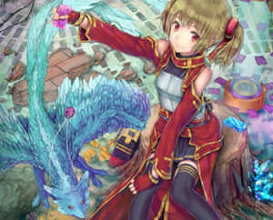 Sword Art Online's Silica With Her Trusted Dragon, Pina Wallpaper