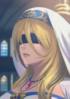 Sword Maiden Blindfolded Priestess Wallpaper