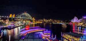 Sydney Cahill Expressway At Night Wallpaper