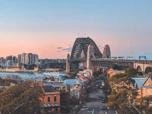 Sydney Harbour Bridge Dusk View Wallpaper