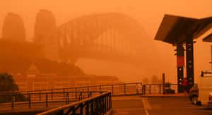 Sydney_ Harbour_ Bridge_ Dust_ Storm Wallpaper