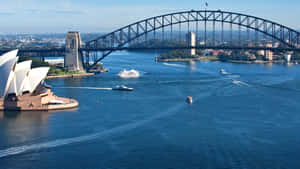 Sydney Harbour Bridgeand Opera House Aerial View Wallpaper