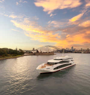 Sydney Harbour Cruiseat Sunset Wallpaper