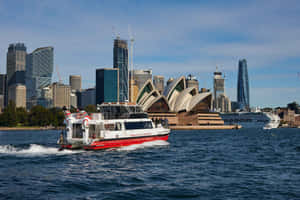 Sydney Harbour Cruisewith Opera House View Wallpaper