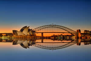 Sydney Opera Houseand Harbour Bridgeat Twilight Wallpaper