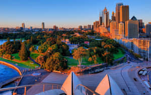 Sydney Sunset Overlooking Royal Botanic Garden Wallpaper