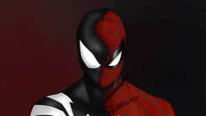 Symbiote Spider Man Half Face Wallpaper