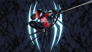 Symbiote Spider Man Swinging Wallpaper