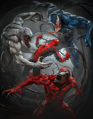 Symbiote Spider Manand Venom Showdown Wallpaper