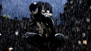 Symbiote Spider Manin Rain Wallpaper