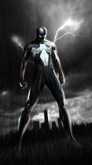 Symbiote Spider Manin Storm Wallpaper