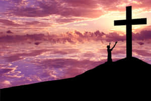 Symbol Of Hope, Healing, And Faith: Pink Cross Wallpaper