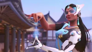 Symmetra From Overwatch In Action Wallpaper