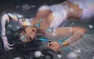 Symmetra In Action On Overwatch Battle Wallpaper