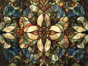 Symmetrical Stained Glass Pattern Wallpaper