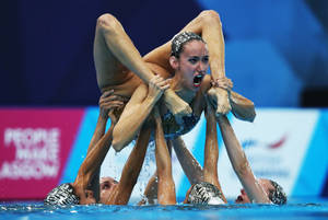 Synchronized Swimming Performance At The Olympics Wallpaper