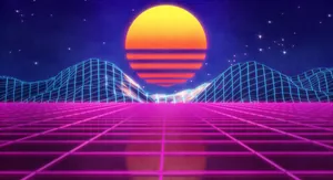 Synthetic Retro Wave Wallpaper