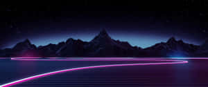 Synthwave Mountain Landscape Wallpaper