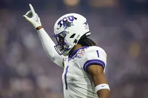 T C U Football Player Celebrating Wallpaper