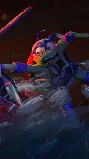 T M N T Mutant Mayhem Action Scene Wallpaper