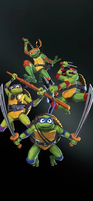 T M N T Team Dynamic Pose Wallpaper