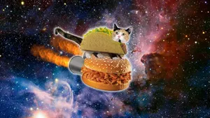 Taco Cat Is Having The Ride Of His Life! Wallpaper