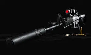 Tactical Riflewith Suppressorand Scope Wallpaper