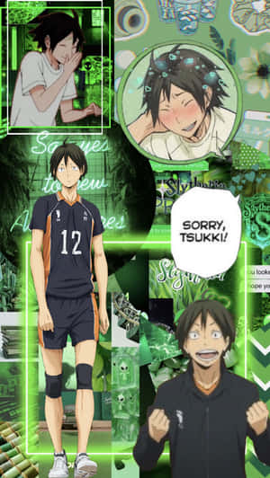 Tadashi Yamaguchi In Action On The Volleyball Court Wallpaper