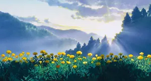 Taeko And Toshio Enjoying A Walk In The Countryside Wallpaper