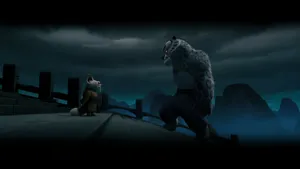 Tai Lung Facing Opponenton Bridge Wallpaper