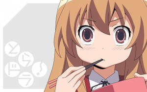 Taiga Aisaka Enjoying Her Meal Wallpaper