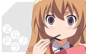 Taiga Aisaka Enjoying Her Meal Wallpaper