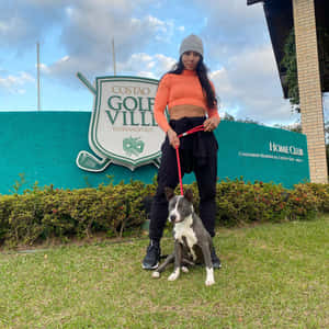 Taila Santos With Dog Wallpaper