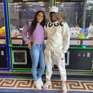 Taila Santos With Husband Wallpaper