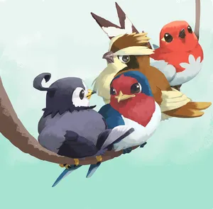 Taillow And Other Birds Wallpaper