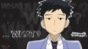 Takashi Morinozuka Portrait With Vibrant Colors In The Background Wallpaper