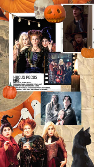 Take A Journey Back To The Spookiest Day Of The Year With This Hocus Pocus-themed Iphone Wallpaper Wallpaper