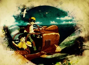 Take A Magical Journey To The Laputa Castle In The Sky Wallpaper